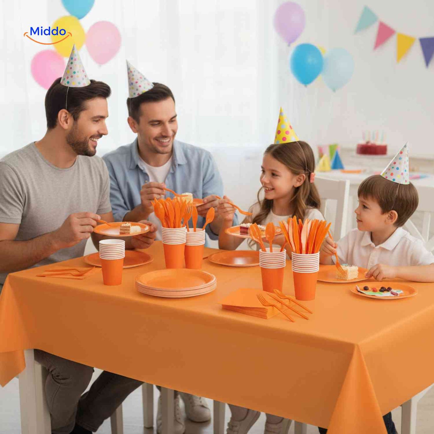 PartyLux™ Tableware Set | 141-Piece Tableware Set, Plates, Cups, Cutlery & Tablecloth