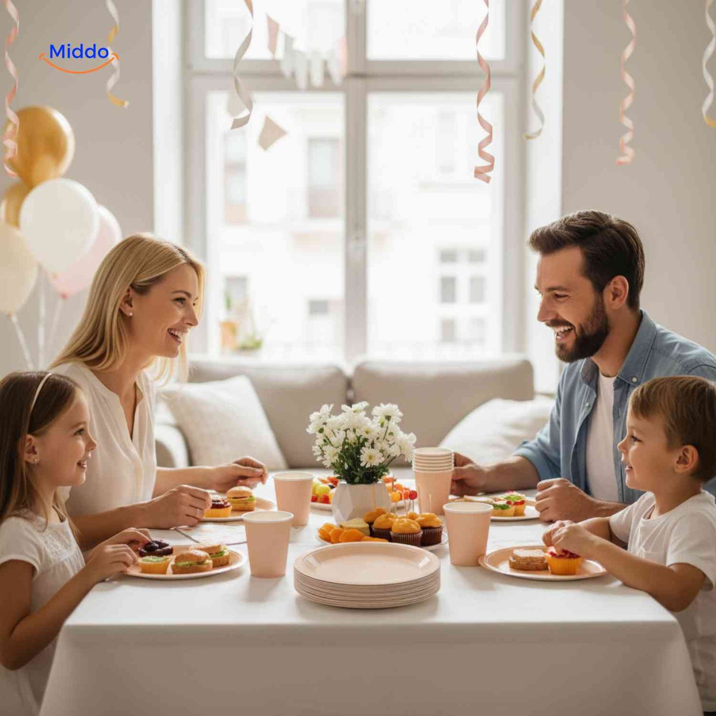 PartyLux™ Tableware Set | 141-Piece Tableware Set, Plates, Cups, Cutlery & Tablecloth
