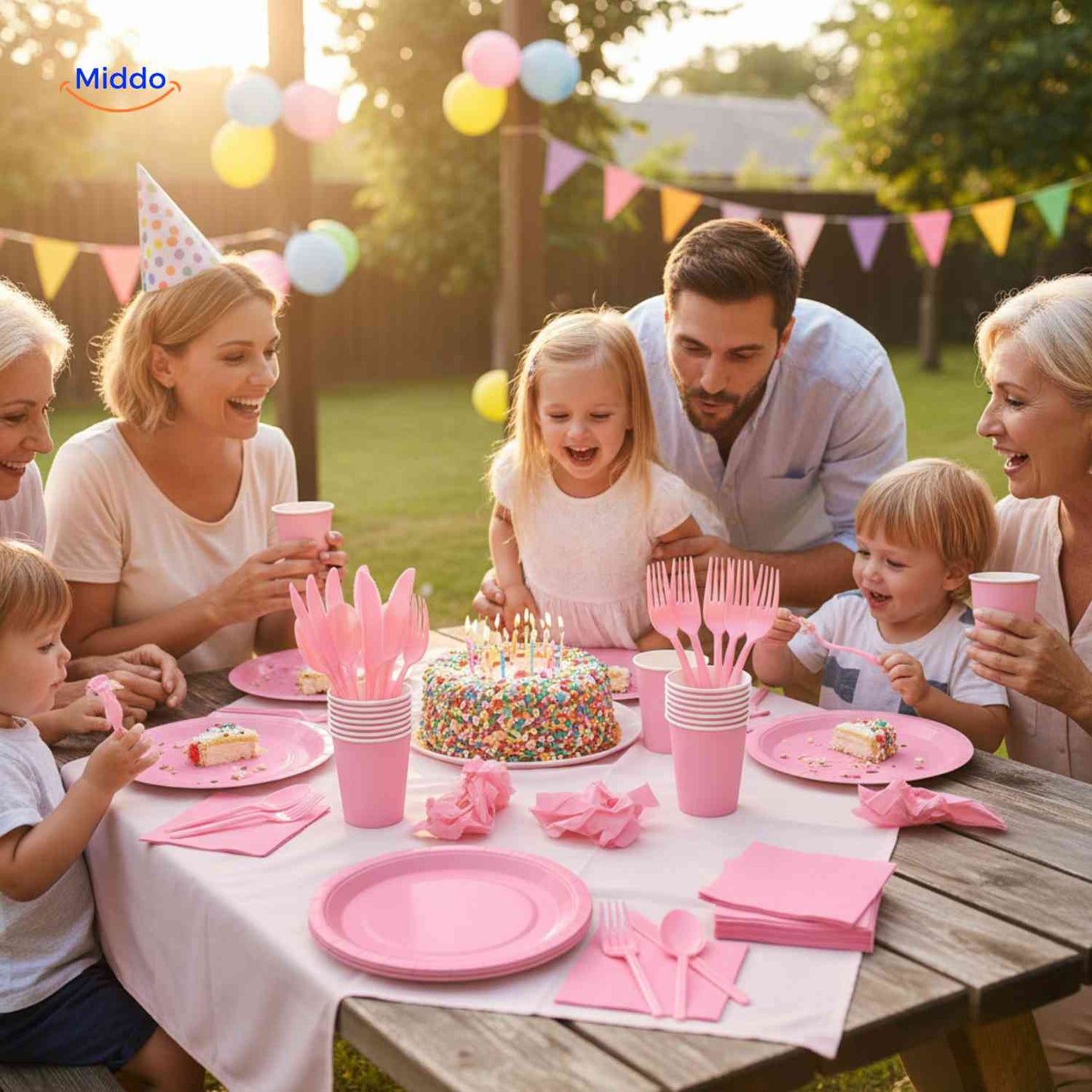 PartyLux™ Tableware Set | 141-Piece Tableware Set, Plates, Cups, Cutlery & Tablecloth
