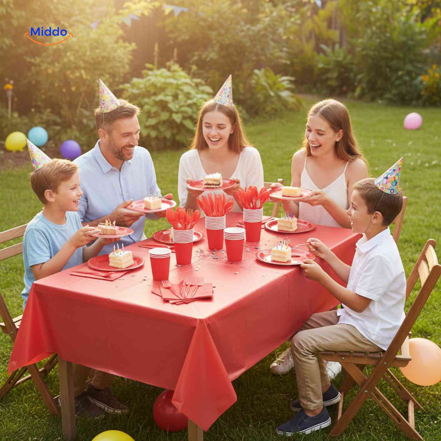 PartyLux™ Tableware Set | 141-Piece Tableware Set, Plates, Cups, Cutlery & Tablecloth