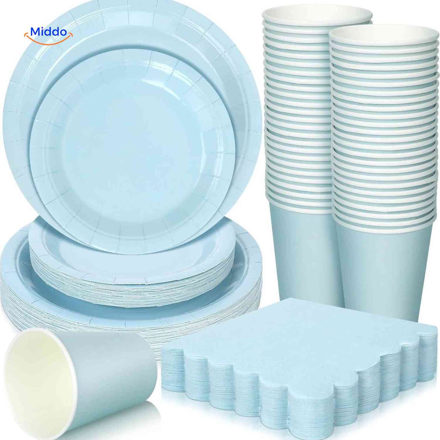 PartyLux™ Tableware Set | 141-Piece Tableware Set, Plates, Cups, Cutlery & Tablecloth