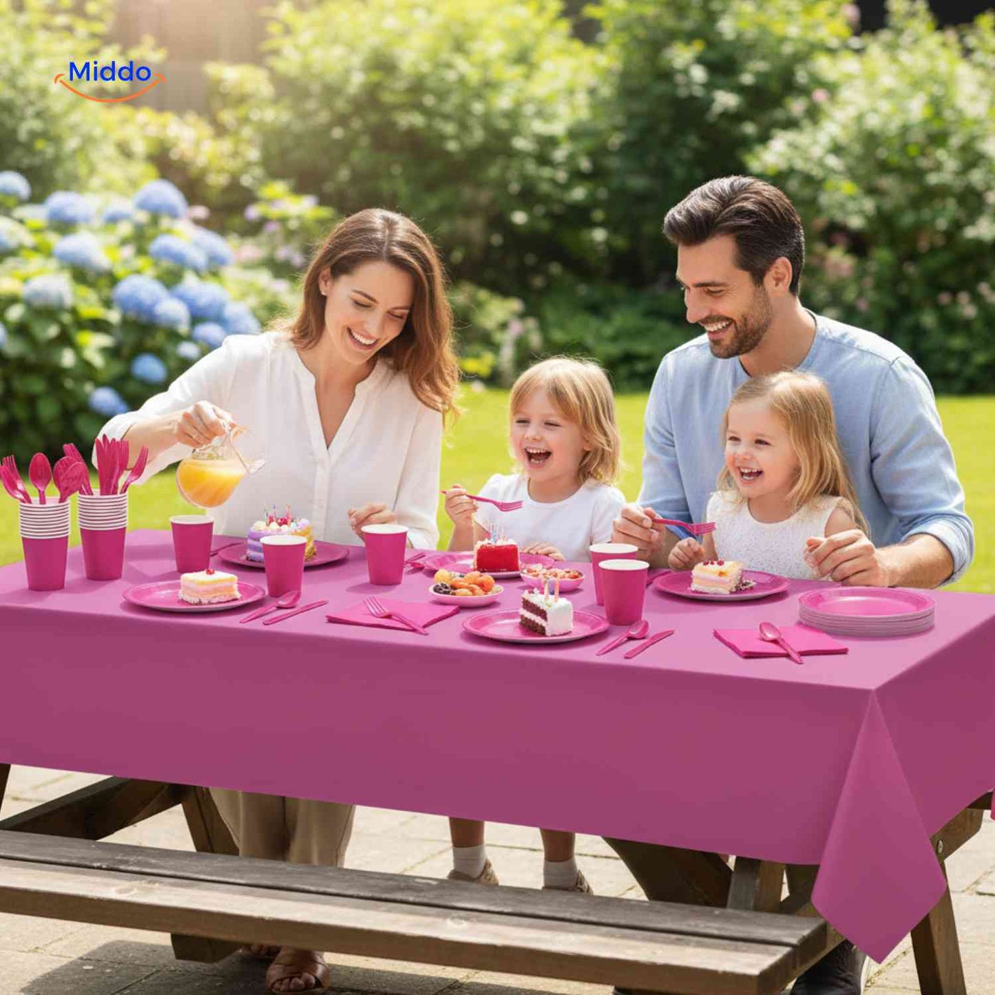 PartyLux™ Tableware Set | 141-Piece Tableware Set, Plates, Cups, Cutlery & Tablecloth