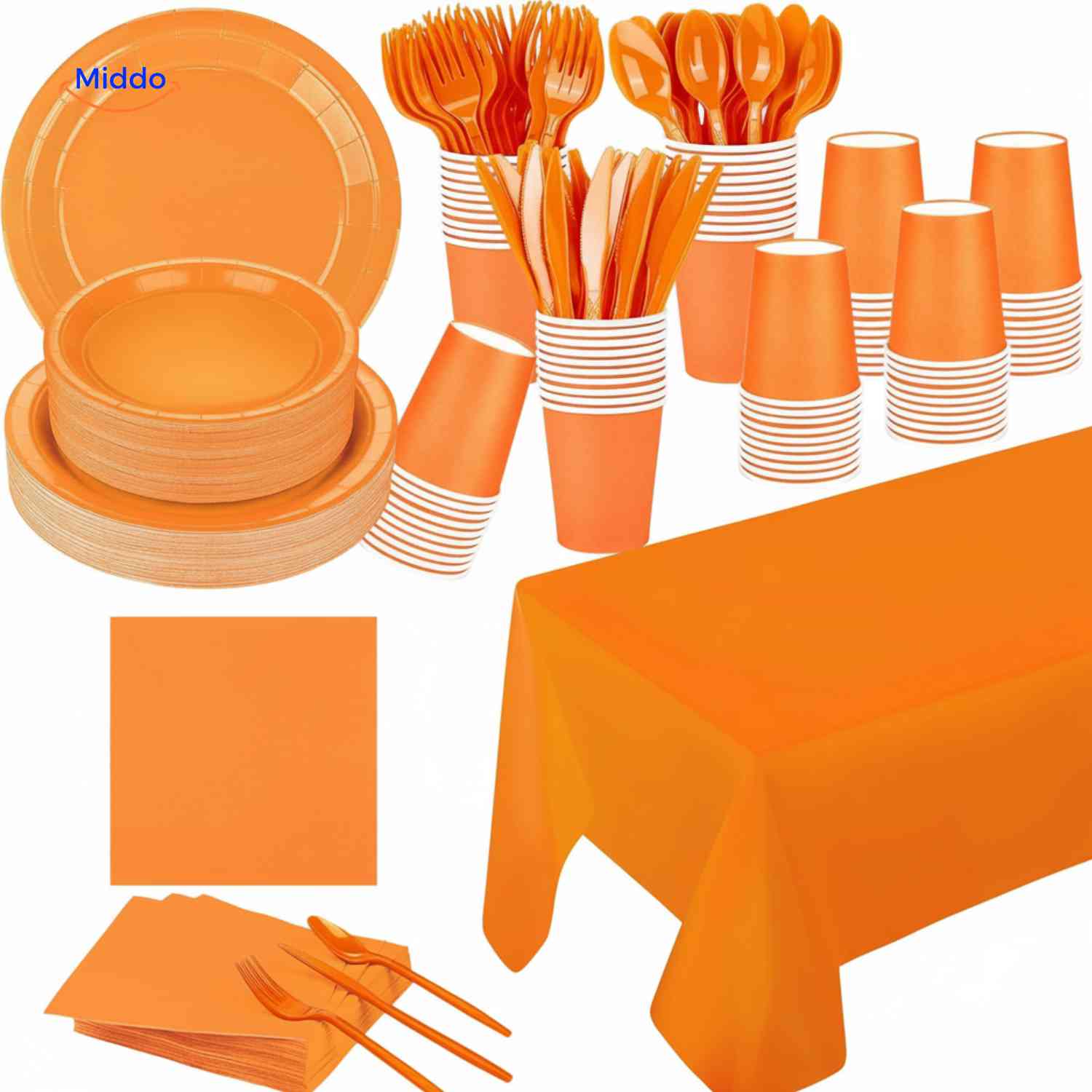 PartyLux™ Tableware Set | 141-Piece Tableware Set, Plates, Cups, Cutlery & Tablecloth