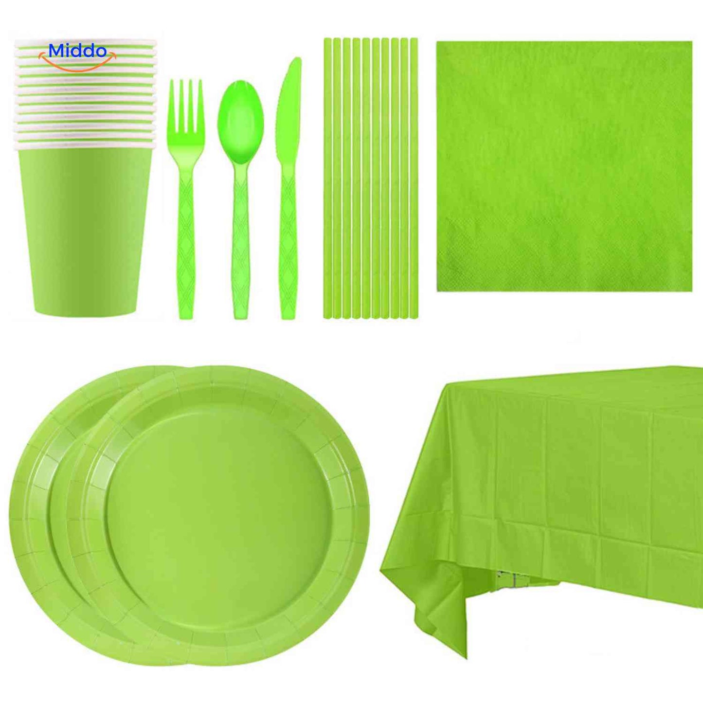 PartyLux™ Tableware Set | 141-Piece Tableware Set, Plates, Cups, Cutlery & Tablecloth