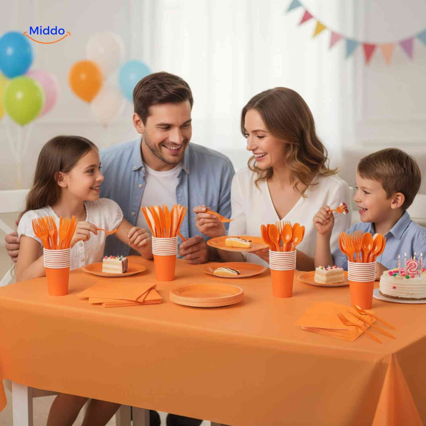 PartyLux™ Tableware Set | 141-Piece Tableware Set, Plates, Cups, Cutlery & Tablecloth