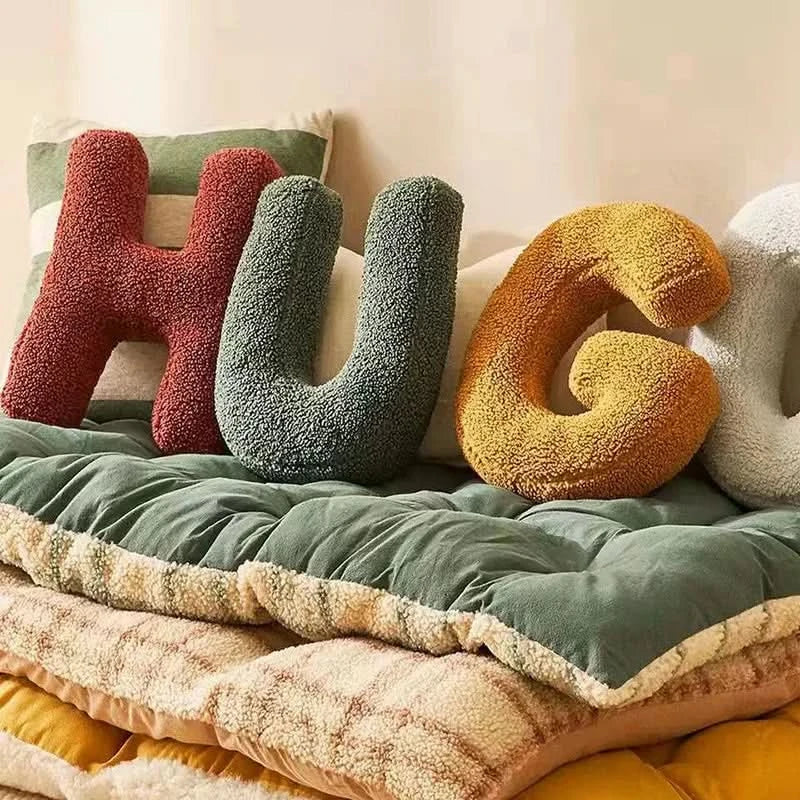 Personalized Letter Throw Pillow for Sofa