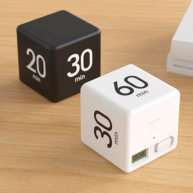 Portable Cube Timer Digital Countdown Alarm for Productivity