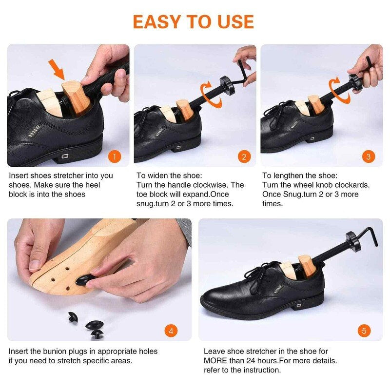Professional Shoe Stretcher | Expands Length & Width | Includes Bunion Plugs