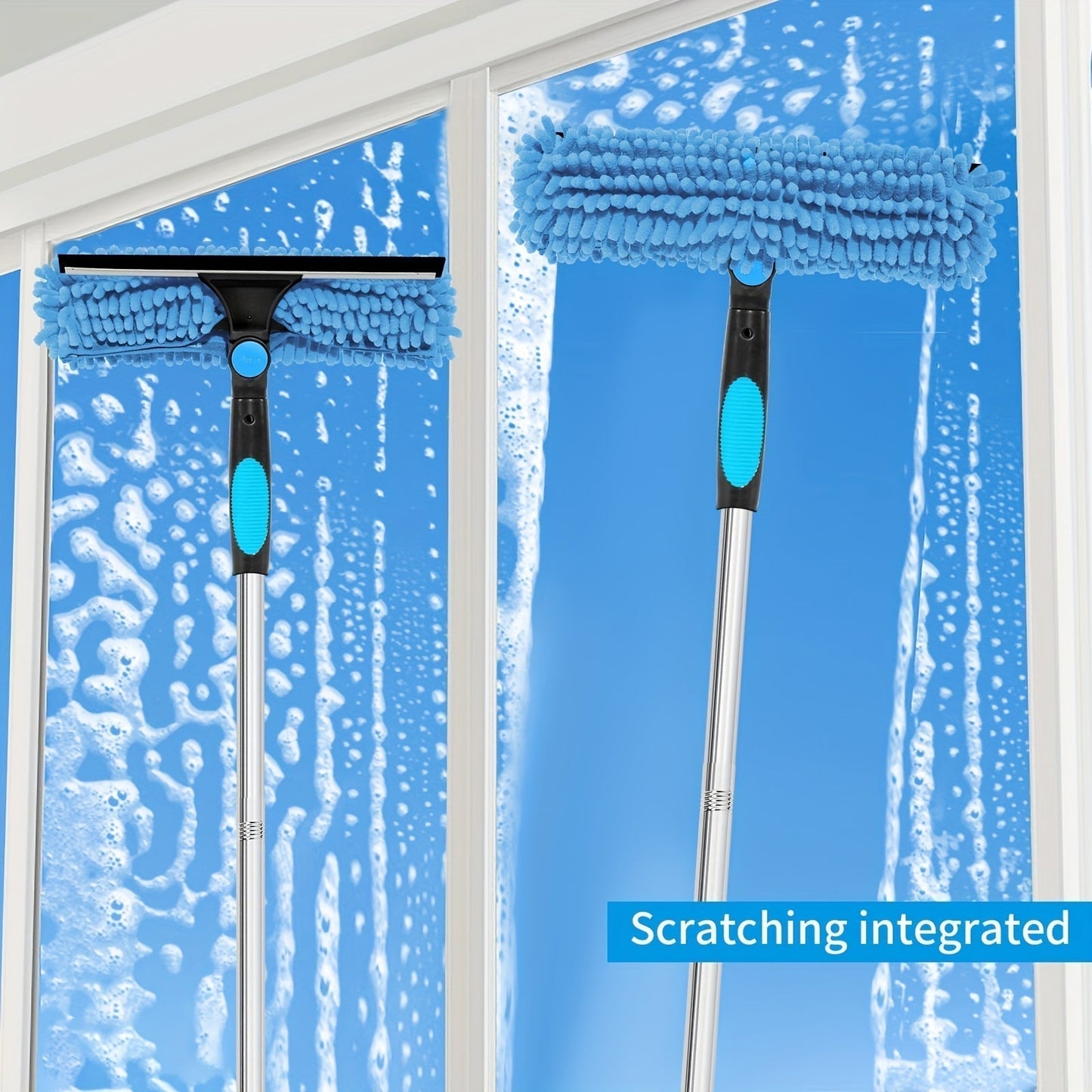 Professional Telescopic Window Cleaner - Streak-Free Windows