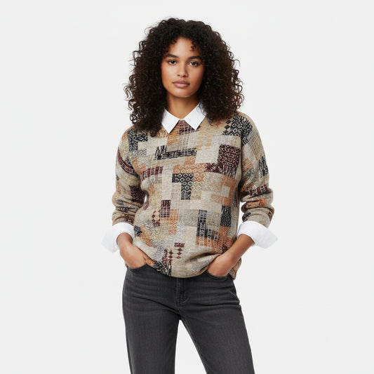 Women's Printed Crewneck Sweater