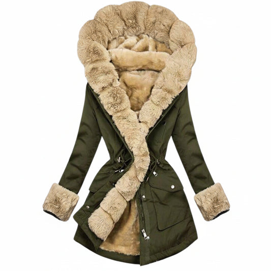 Women's Faux Fur Trim Hooded Anorak Jacket