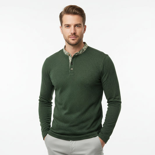 Men's Long-Sleeve Henley T-Shirt