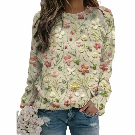 Women's Floral Crewneck Sweater