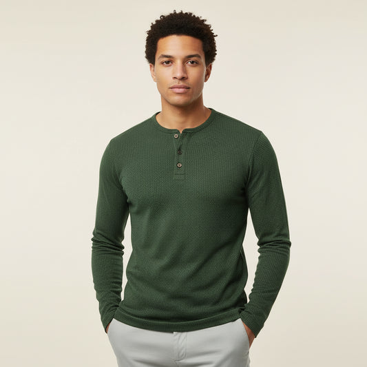 Men's Long-Sleeve Henley T-Shirt 