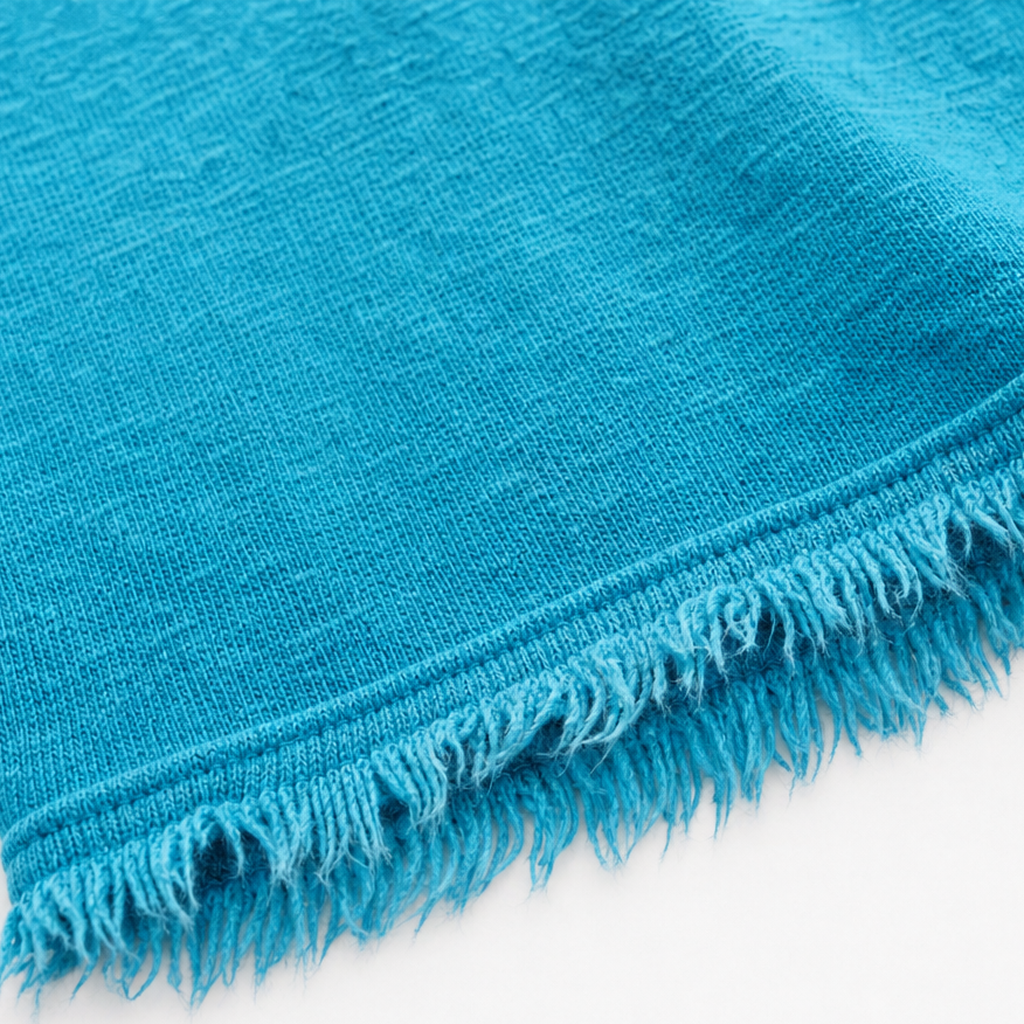 Raw-Hem Garment-Washed V-Neck Sweatshirt