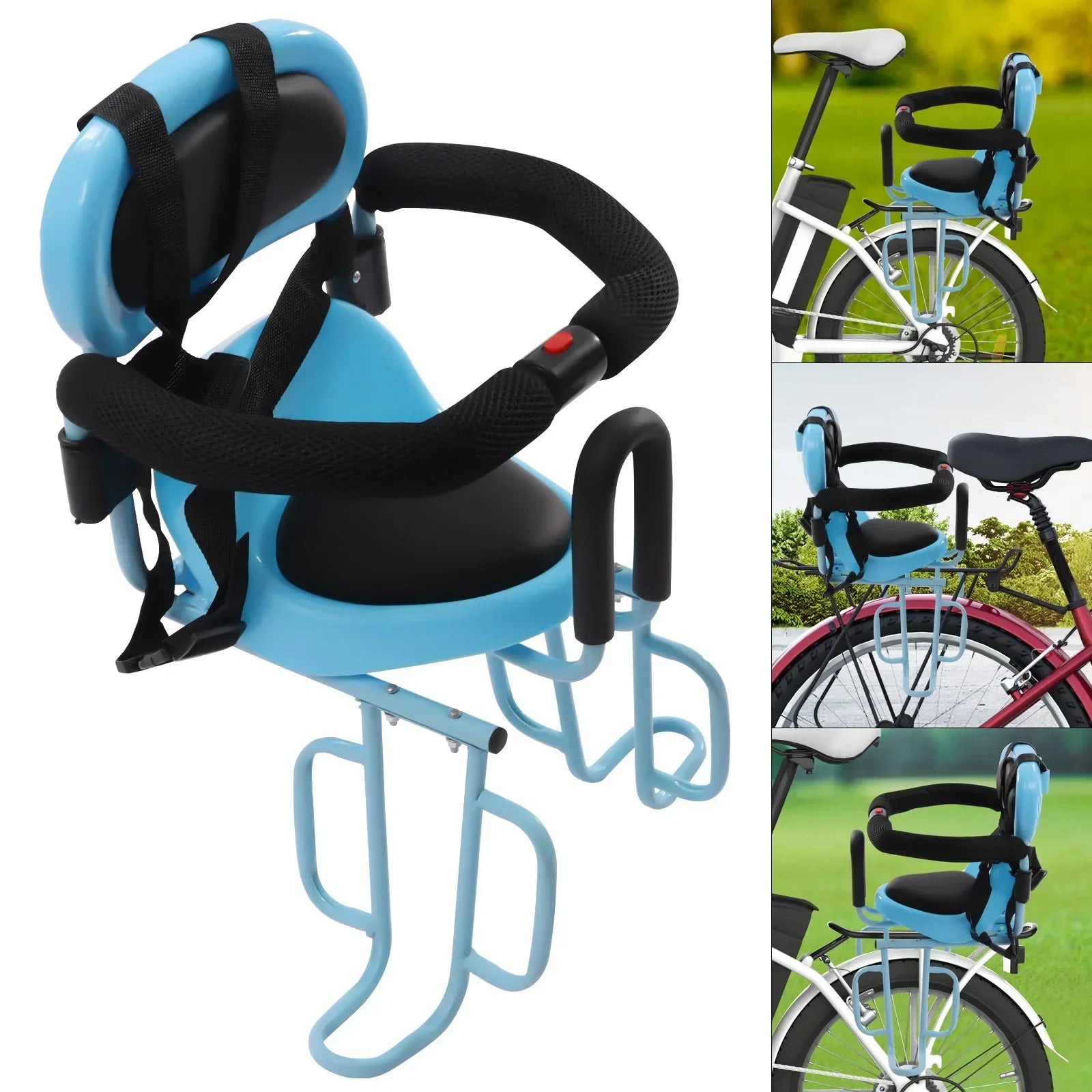 Rear Mounted Child Bike Seat with Backrest & Footrests
