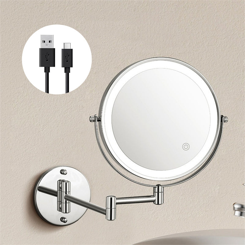 Rechargeable Wall Mounted Shaving Mirror with LED Lights