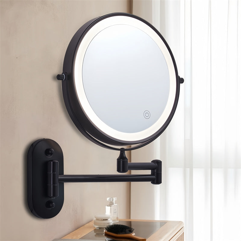 Rechargeable Wall Mounted Shaving Mirror with LED Lights