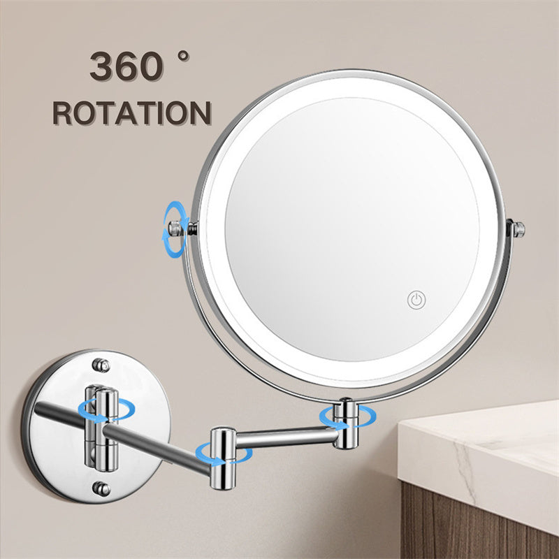 Rechargeable Wall Mounted Shaving Mirror with LED Lights