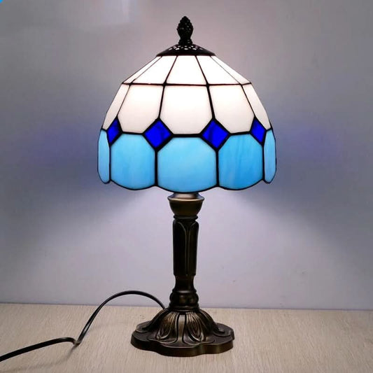 Retro Baroque Tiffany Glass LED Table Lamp E27