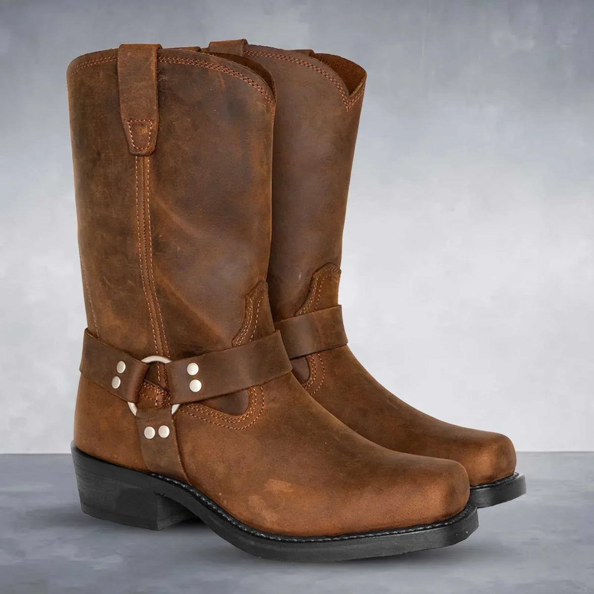 Retro Leather Cowboy Boots