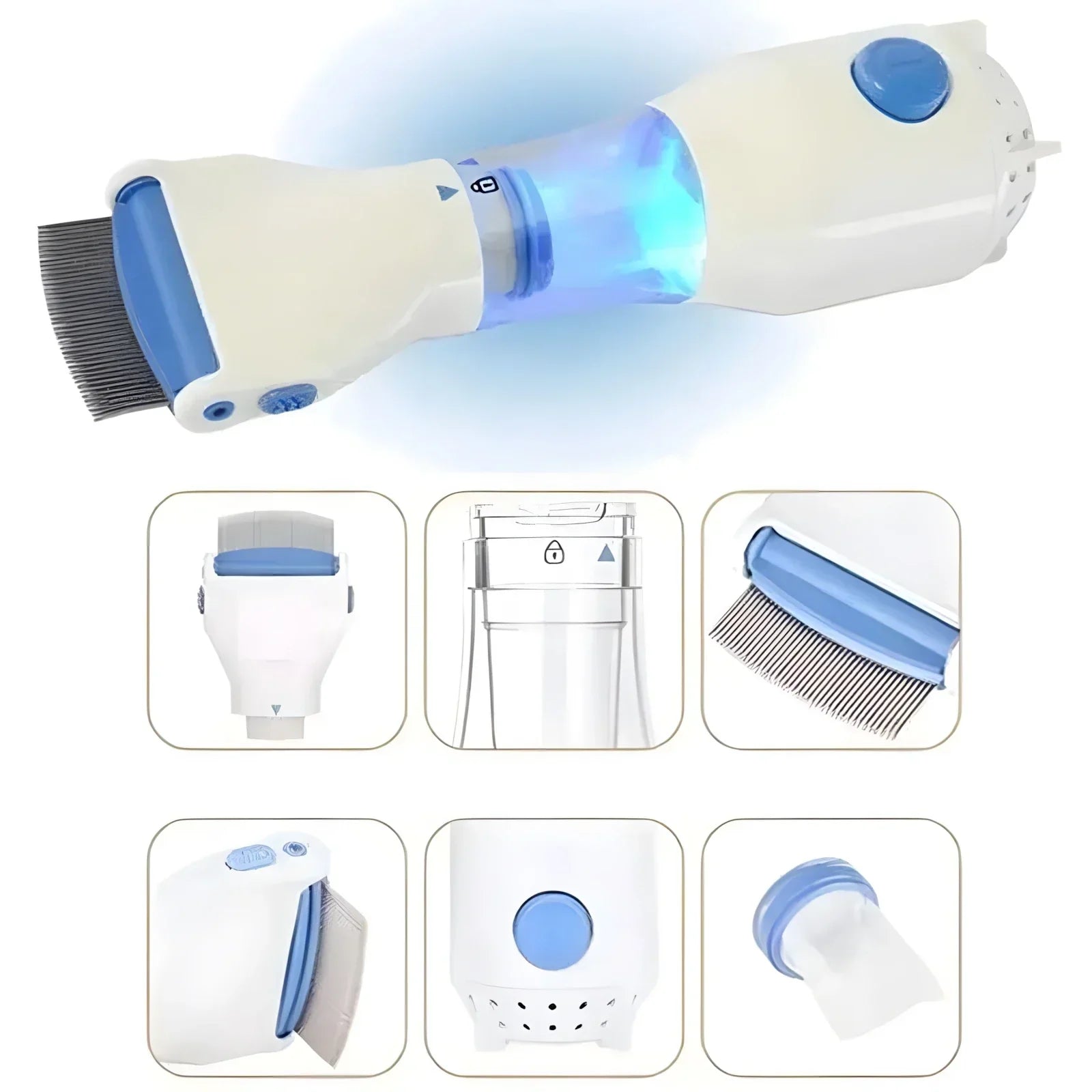 Rose® LiceCollector - Safe and Easy Electric Lice Removal Comb
