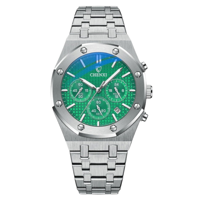 Round Dial Watch with Adjustable Steel Strap