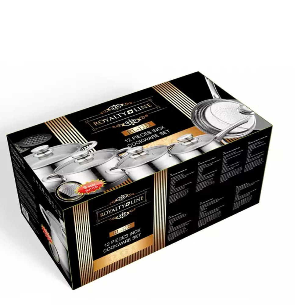 Royalty Line Cookware Set in Stainless Steel (12 Pieces)