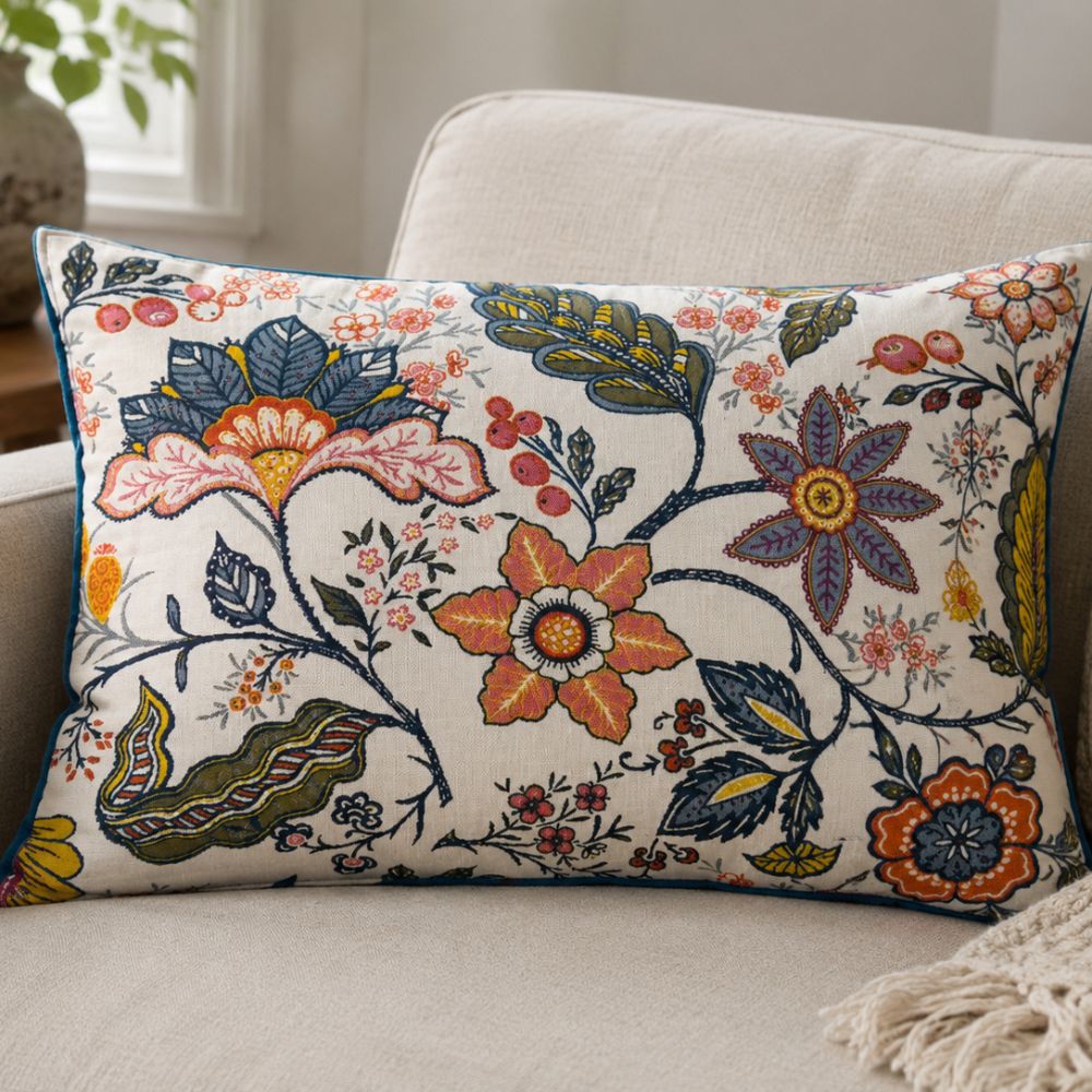 Rustic Floral Cushion Covers - Set of 2