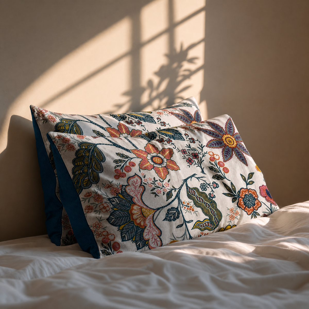 Rustic Floral Cushion Covers - Set of 2