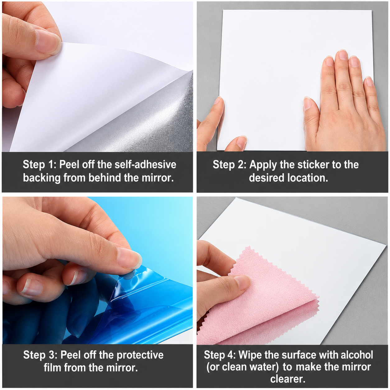 Self-Adhesive Mirror Film | Shatterproof & Customizable | Crystal Clear | VivaShield