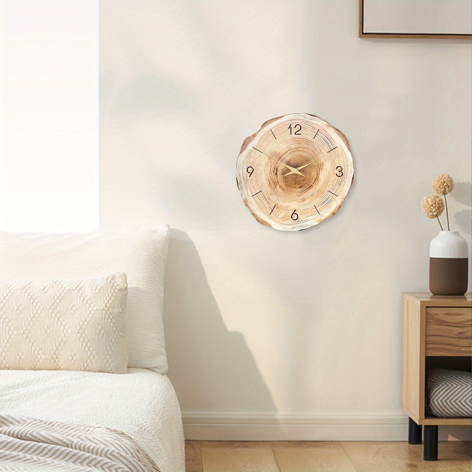 Silent Wooden Wall Clock Dandy - Realistic Texture