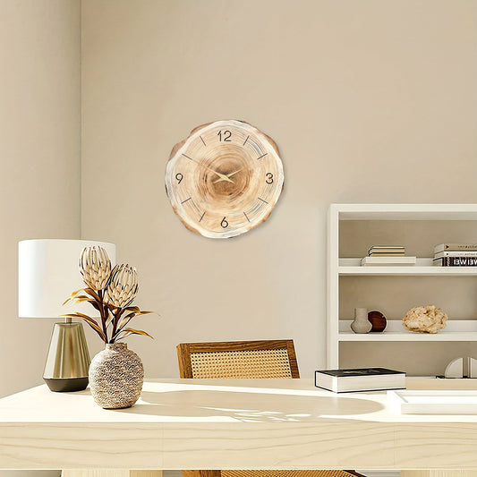 Silent Wooden Wall Clock Dandy - Realistic Texture