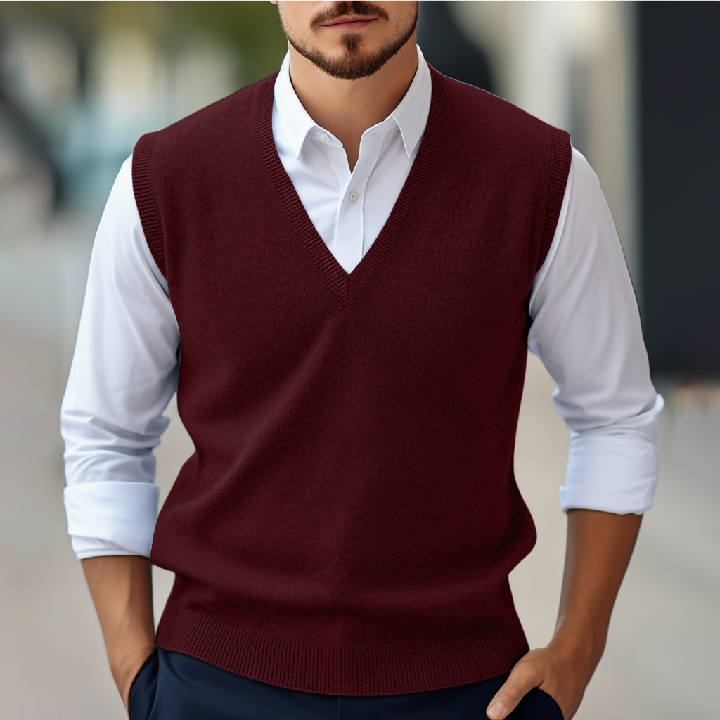 Sleeveless Cotton Sweater Vest