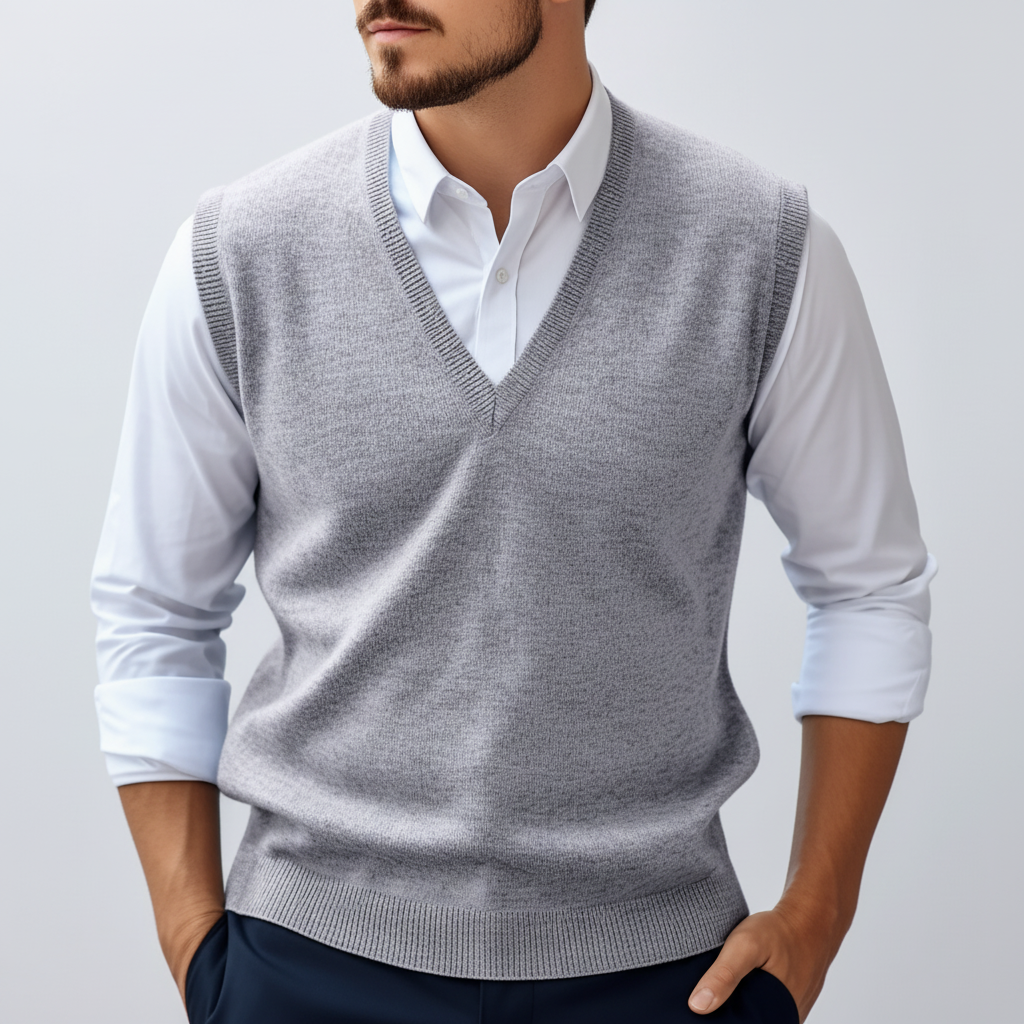 Sleeveless Cotton Sweater Vest