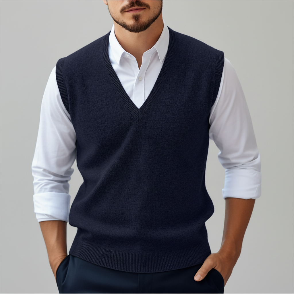 Sleeveless Cotton Sweater Vest