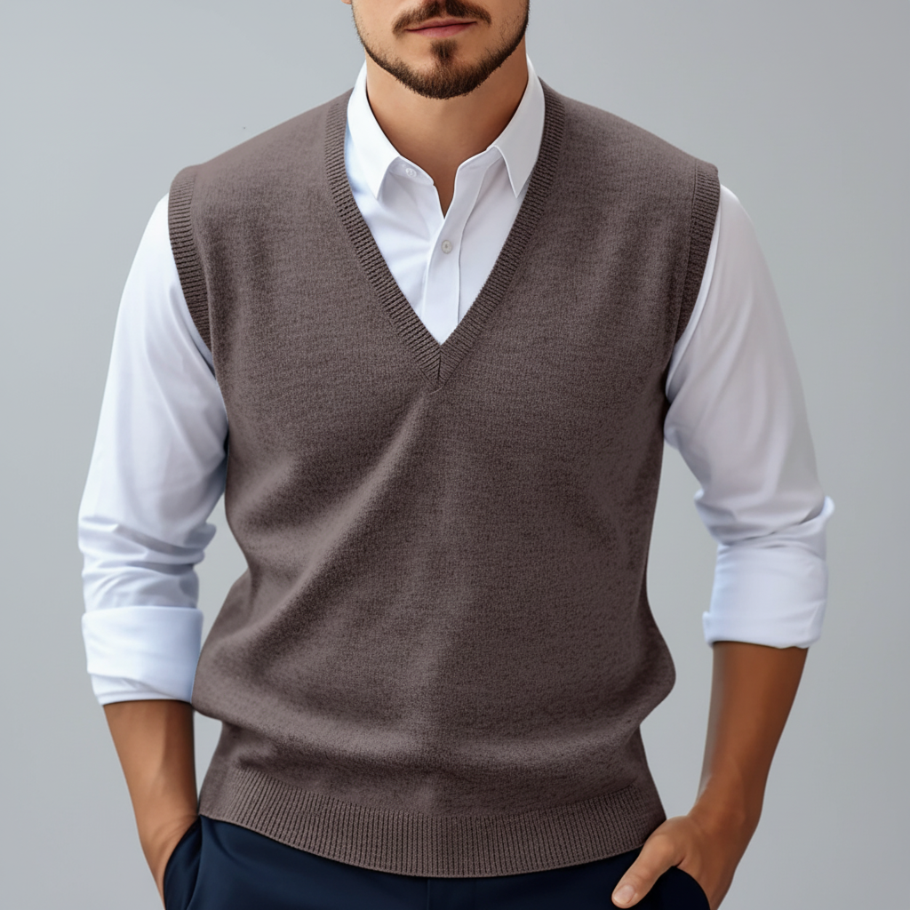 Sleeveless Cotton Sweater Vest