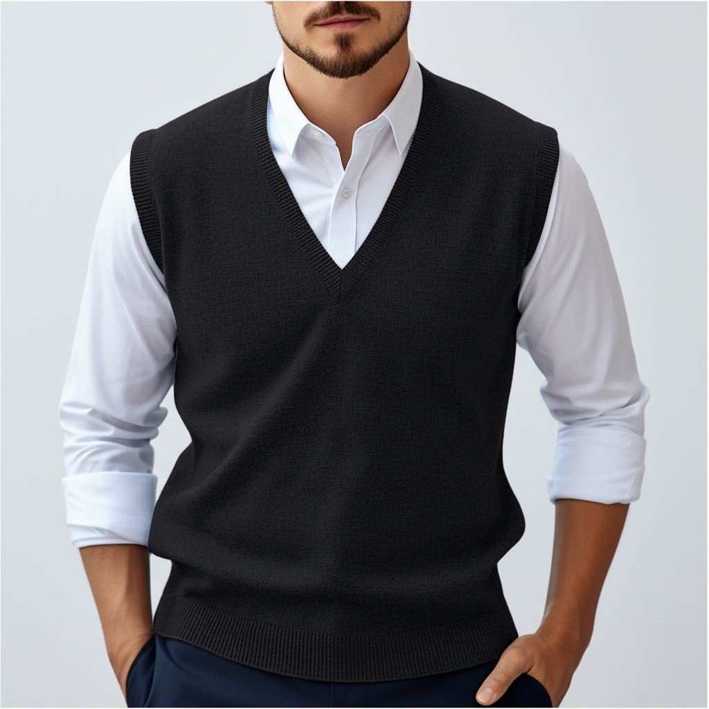 Sleeveless Cotton Sweater Vest