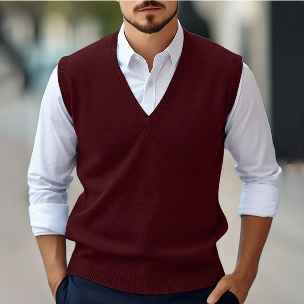 Sleeveless Cotton Sweater Vest