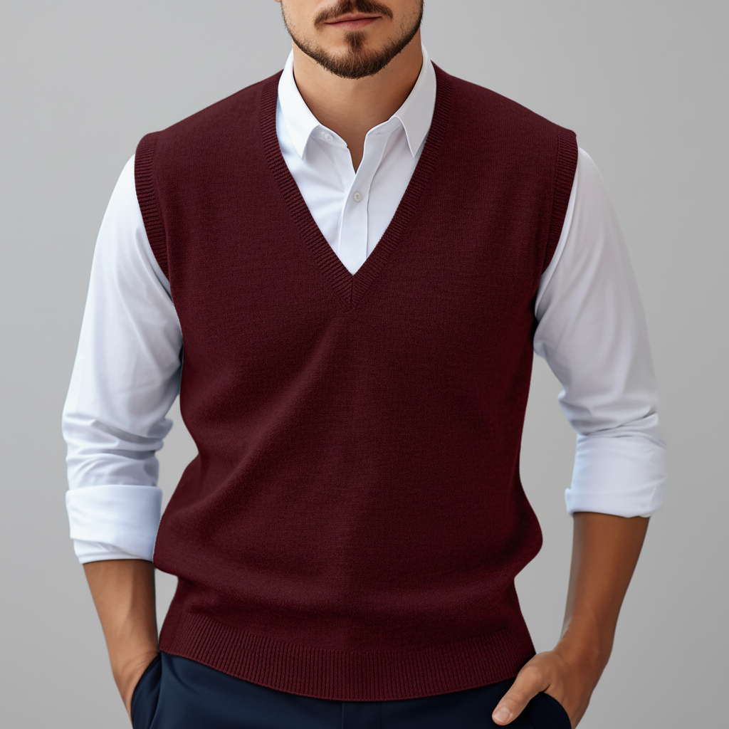 Sleeveless Cotton Sweater Vest