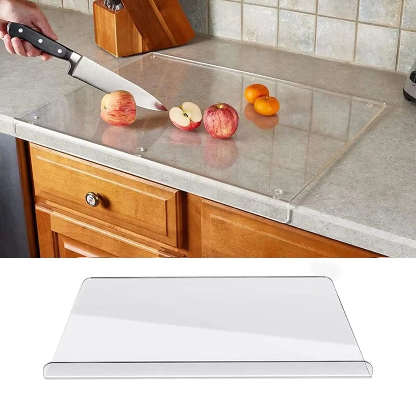 SlipSafe – Transparent Cutting Board – Non-Slip and Discreet – Ideal for Modern Kitchens