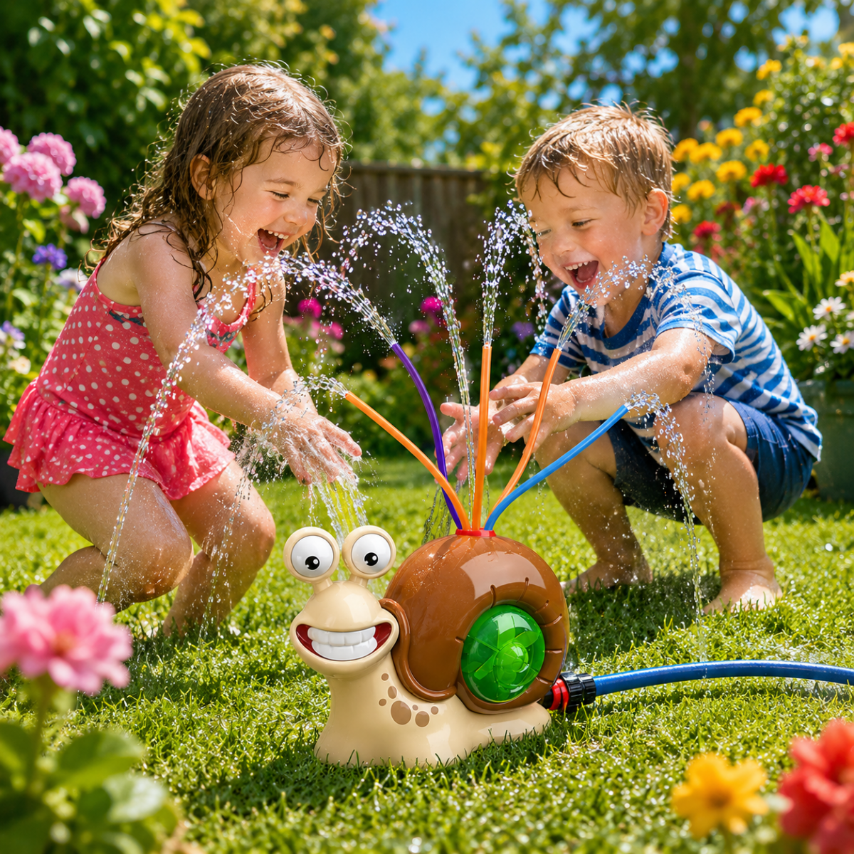 SNAILSPLASH – Colorful Snail Water Sprinkler for Joyful Garden Fun