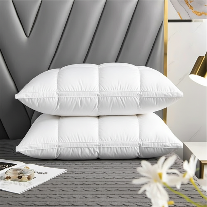 Soft Sleeping Pillow with Goose Down – Hypoallergenic, Breathable, and Comfortable for Sleep