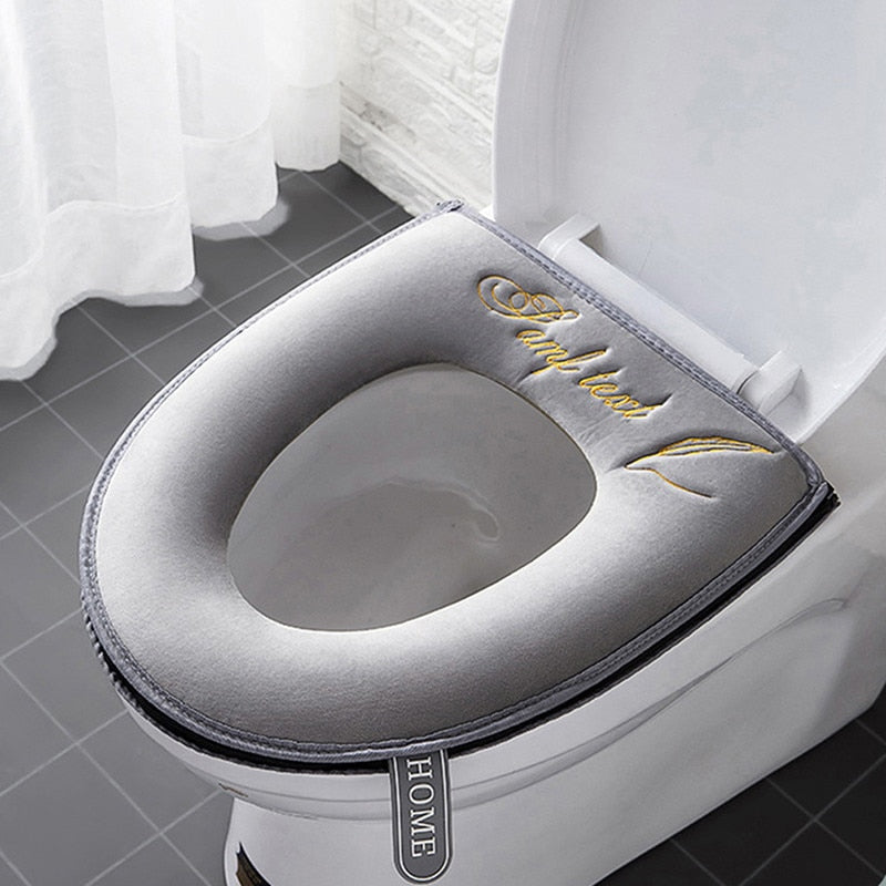Soft Universal Toilet Seat Cover with Zipper & Handle