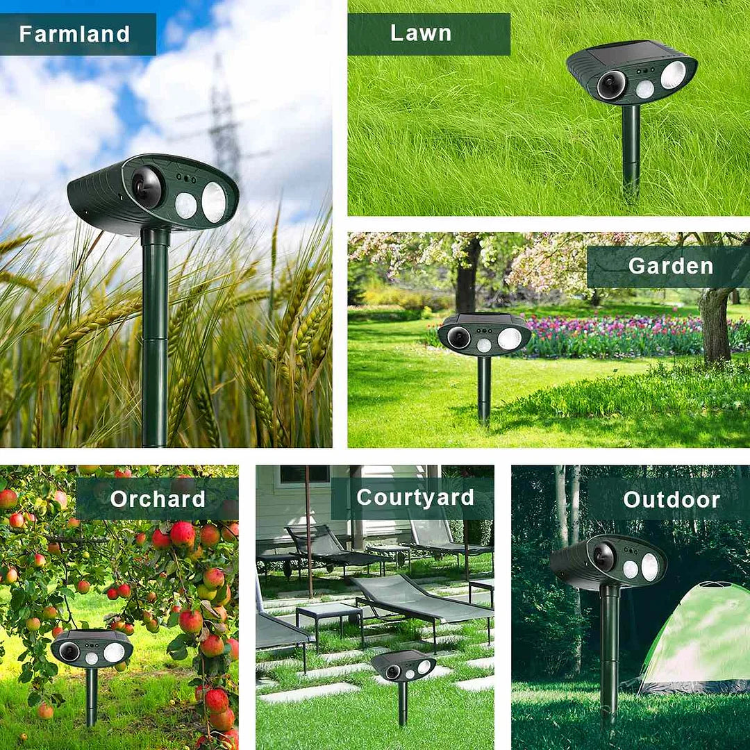 Solar-Powered Ultrasonic Deer Repeller - Pack of 4