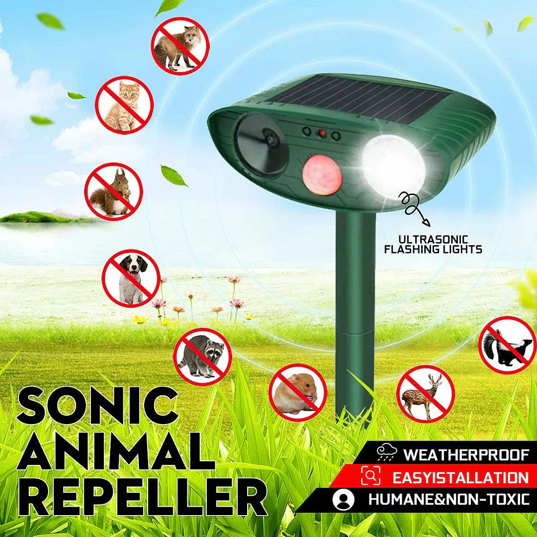 Solar-Powered Ultrasonic Deer Repeller - Pack of 4