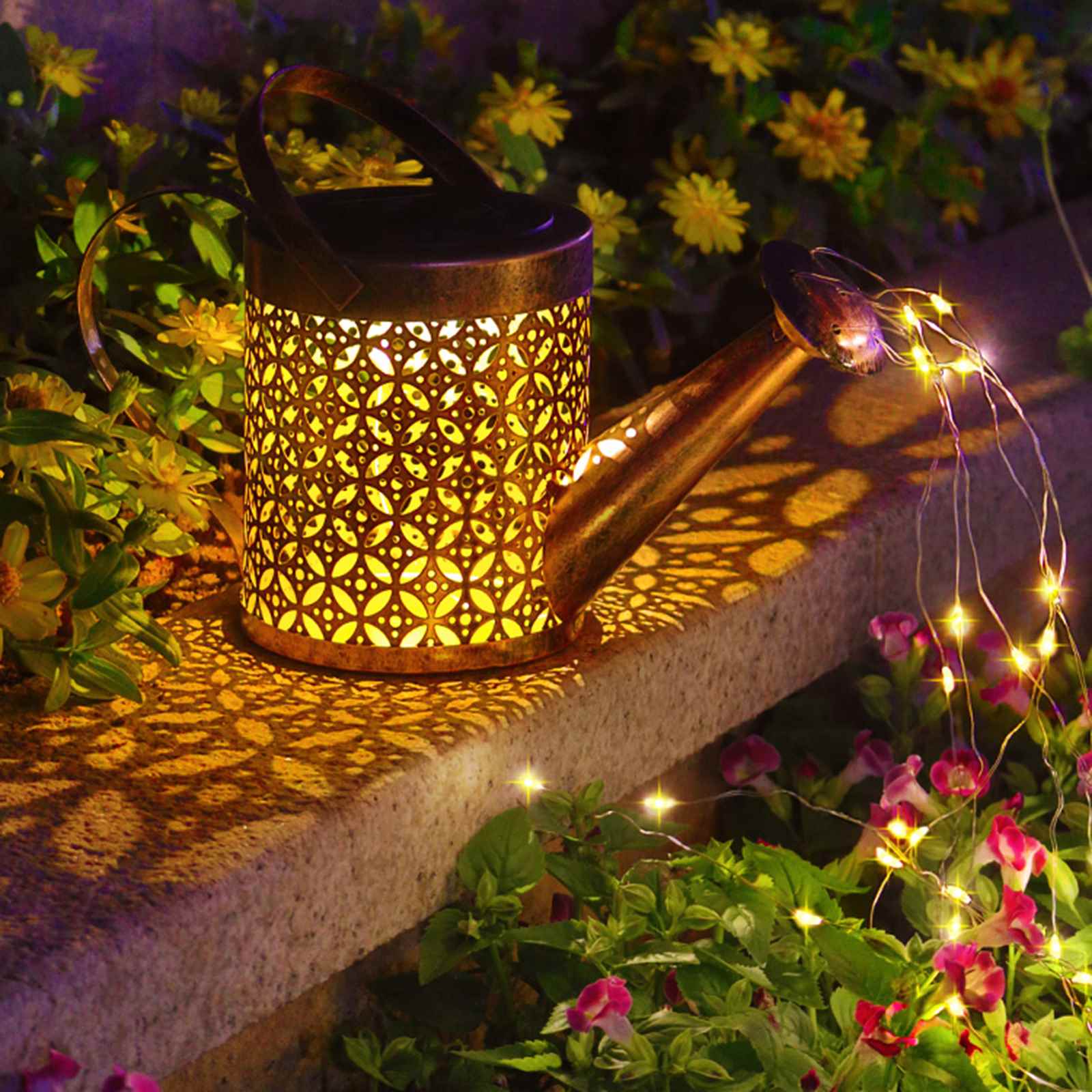 Solar Powered Watering Can LED Lamp for the Garden