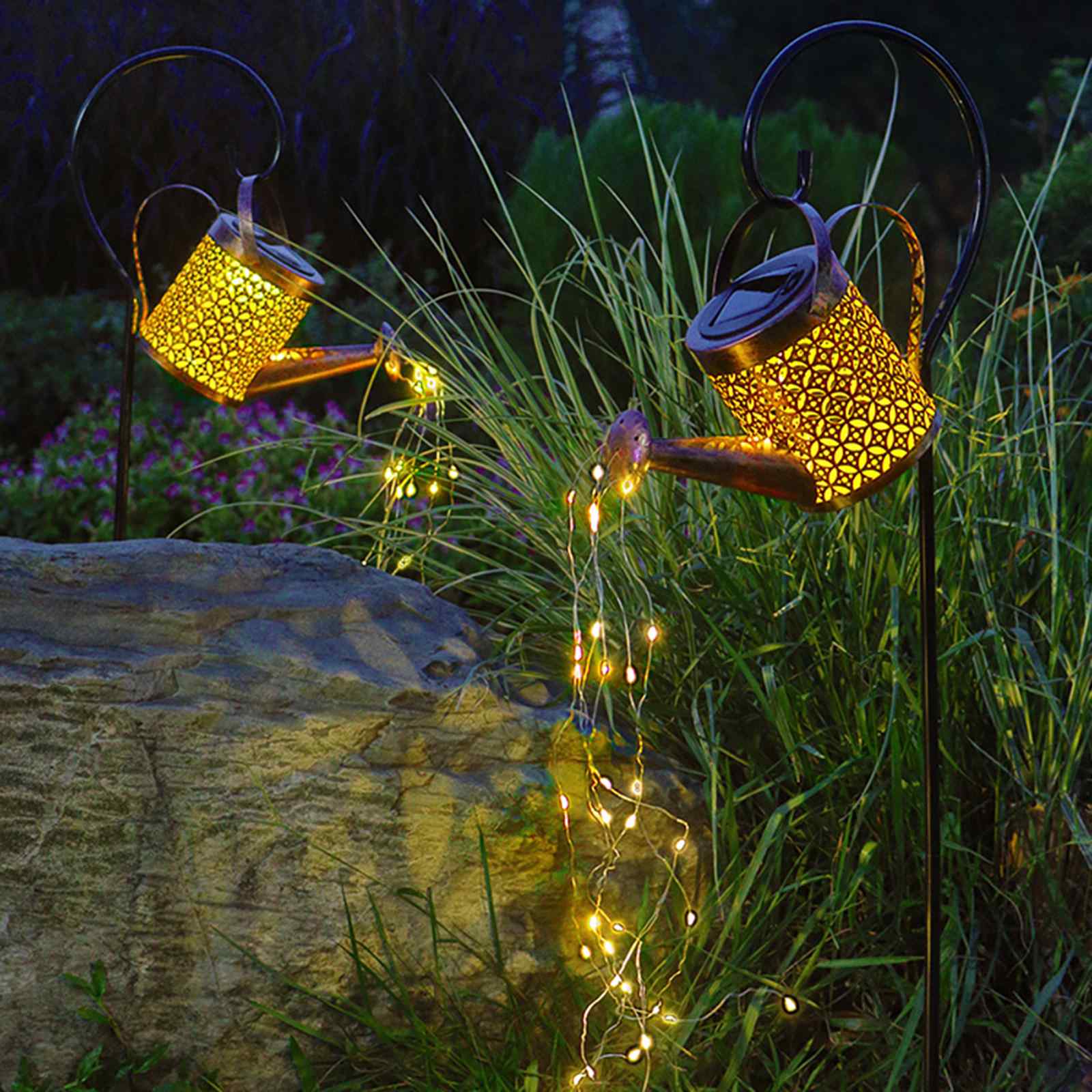 Solar Powered Watering Can LED Lamp for the Garden