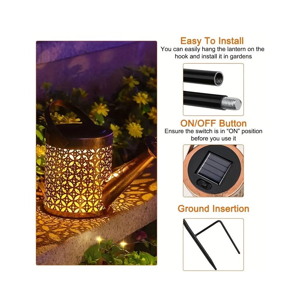 Solar Powered Watering Can LED Lamp for the Garden