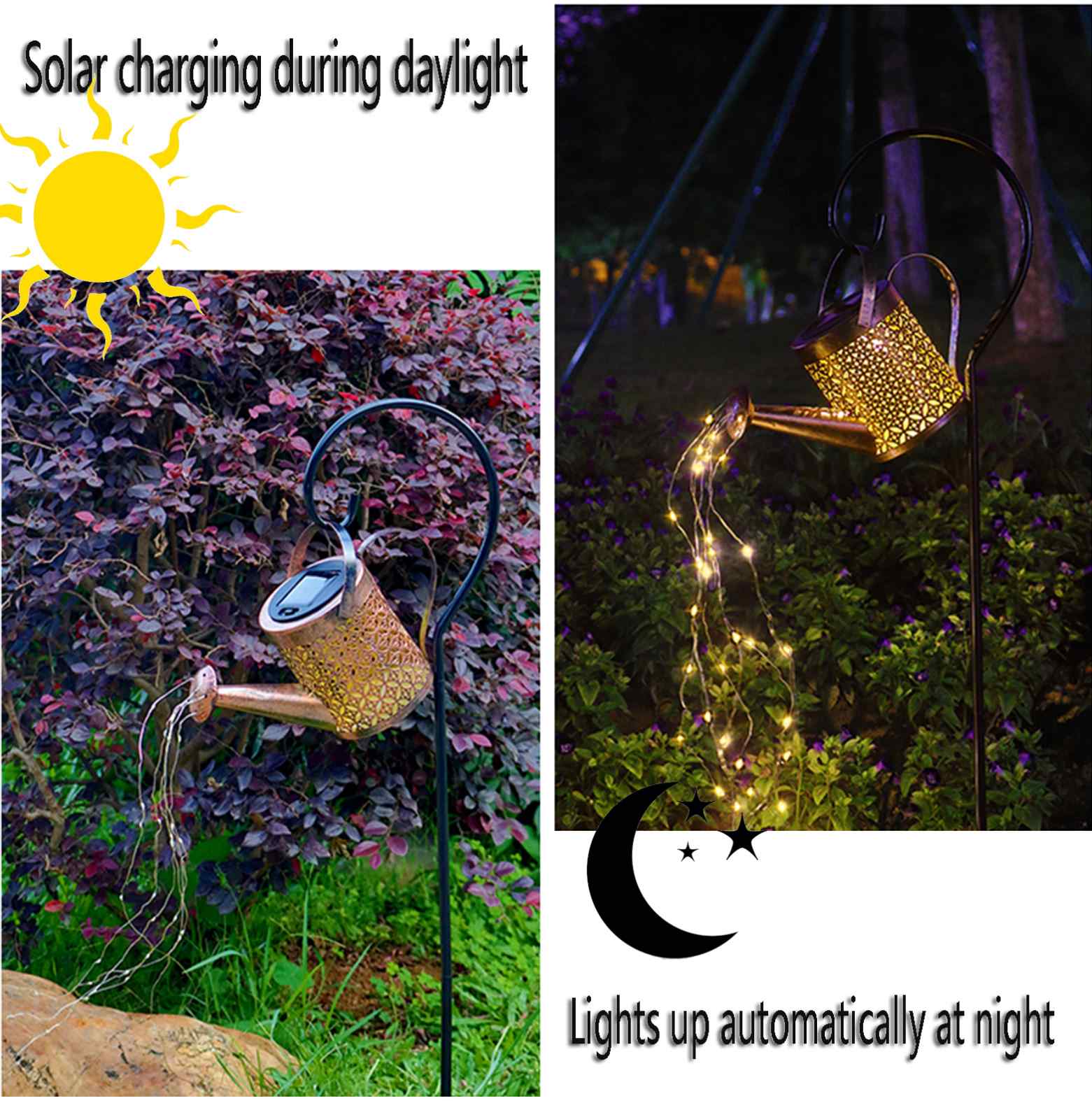 Solar Powered Watering Can LED Lamp for the Garden